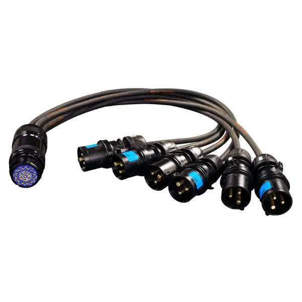 16A Male - Socapex 19-Pin Female 2.5mm Fan-In Cable
