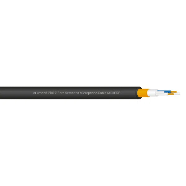 PRO Screened 2 Core Microphone Cable MIC1PRB, 100m Drum Black