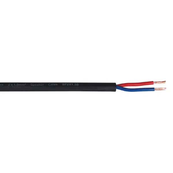 PRO 2 Core 2 x 1.5mm Speaker Cable SP2X1.5B, 500m Drum Black
