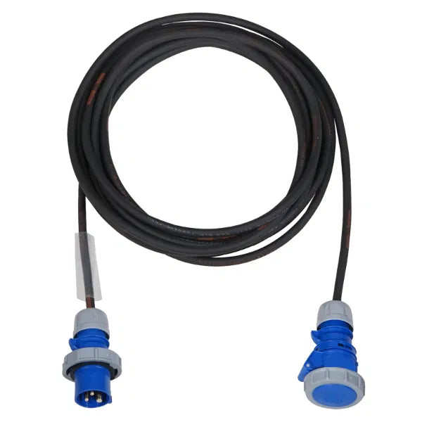 1m 2.5mm IP67 Blue 16A Male - 16A Female Cable