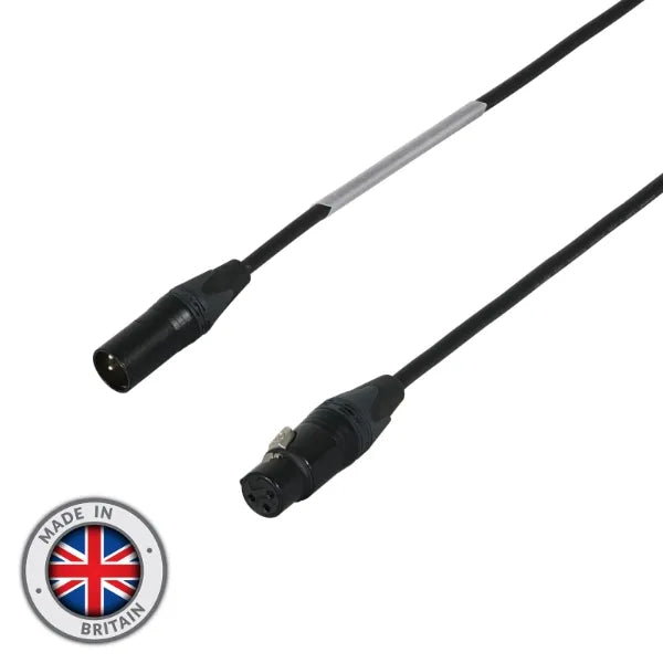 0.5m Neutrik XLR Male ? XLR Female Microphone Cable, Black