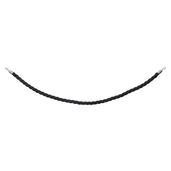 Chrome Barrier Rope, Black Twisted