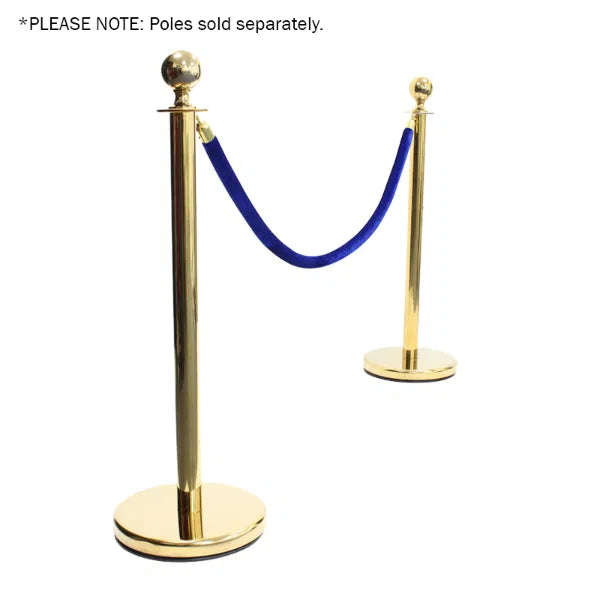 Gold Barrier Rope, Blue Velvet