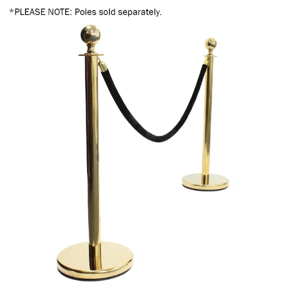 Gold Barrier Rope, Black Velvet