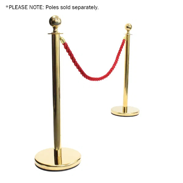 Gold Barrier Rope, Red Twisted