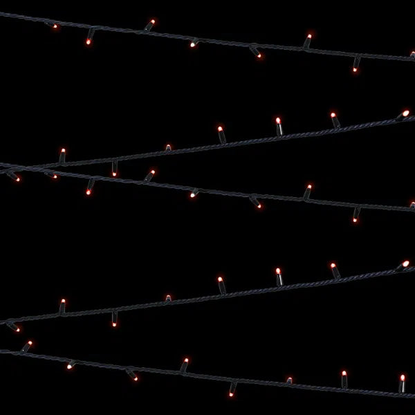 Rubber Connectable, Dimmable LED String Lights Red, 20m