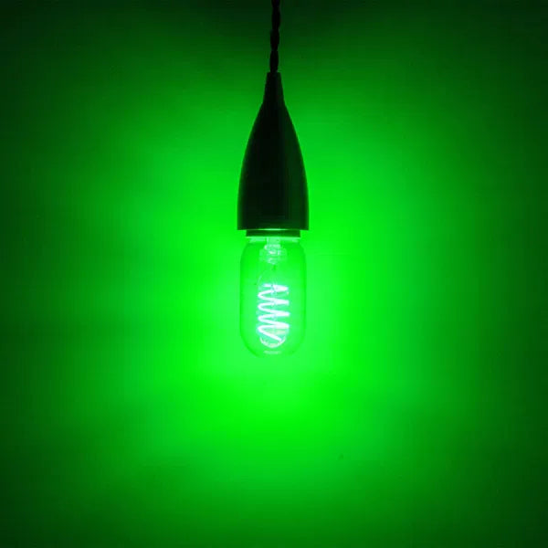 4W LED T45 Funky Spiral Filament Lamp ES, Green