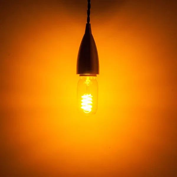 4W LED T45 Funky Spiral Filament Lamp ES, Yellow