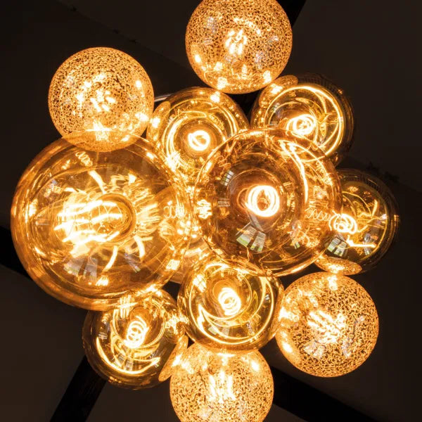 6W Dimmable LED G125 Globe Crackle Filament Lamp 2100K ES