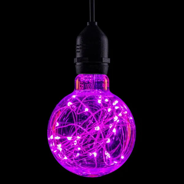 1.7W LED G95 BC Poly Star Polycarbonate Lamp, Magenta