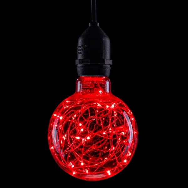 1.7W LED G95 ES Poly Star Polycarbonate Lamp, Red