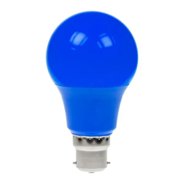 6W Dimmable LED Polycarbonate GLS Lamp, BC Blue