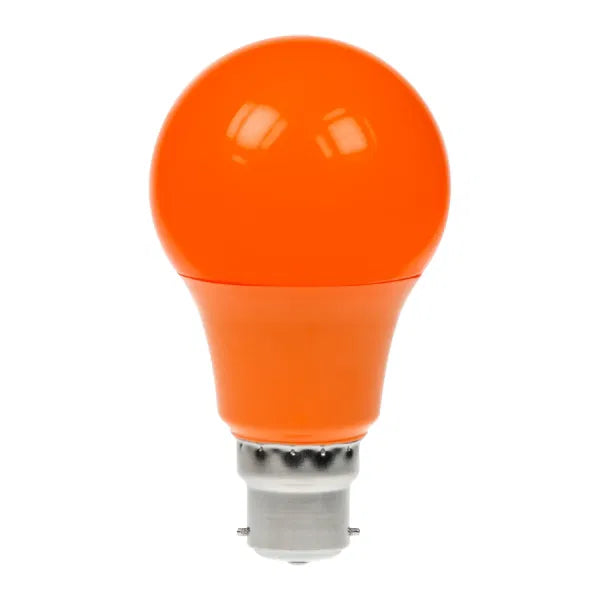 6W Dimmable LED Polycarbonate GLS Lamp, BC Orange