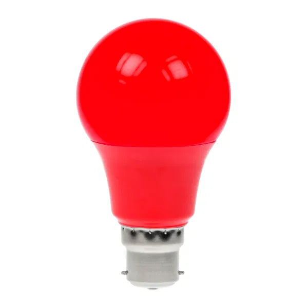 6W Dimmable LED Polycarbonate GLS Lamp, BC Red