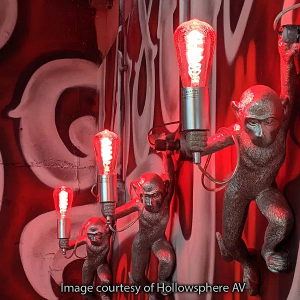 4W Dimmable LED ST64 Spiral Funky Filament Lamp ES, Red