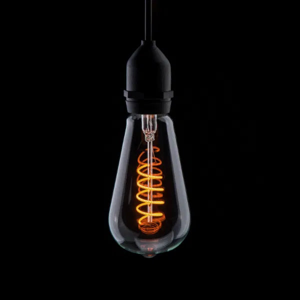 7W Dimmable LED ST64 Spiral Funky Filament Lamp ES, 1,800K