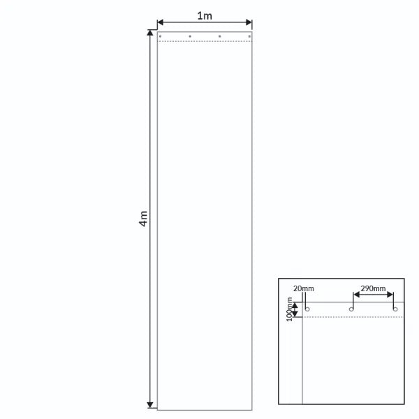 1 x 4m Black Serge Drape