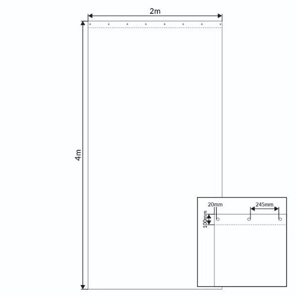 2 x 4m Black Serge Drape