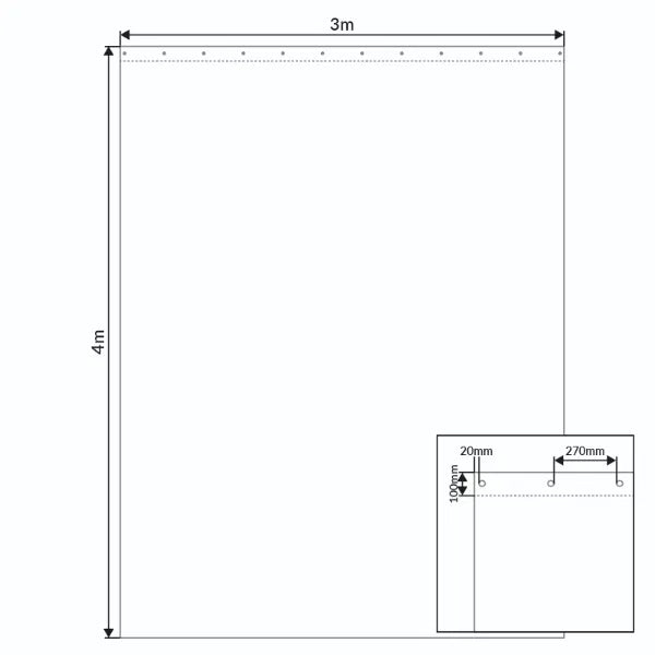 3 x 4m Black Serge Drape