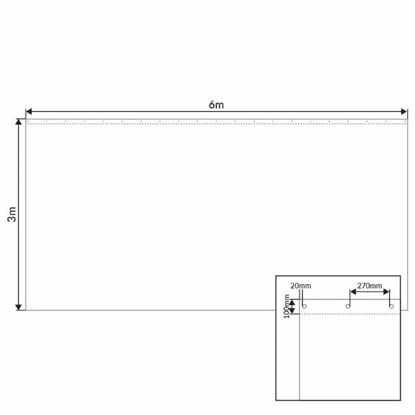 6 x 3m Black Serge Drape