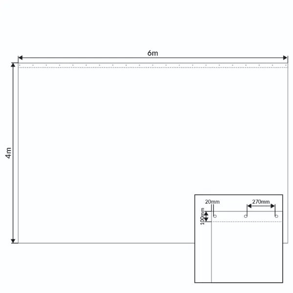 6 x 4m Black Serge Drape