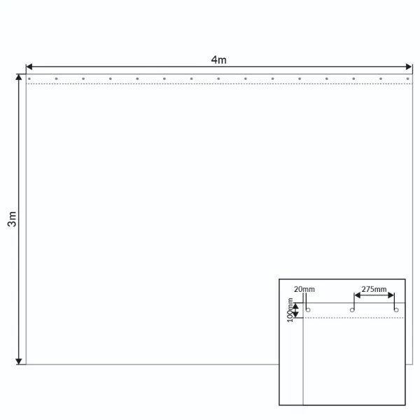 4 x 3m Black Serge Drape