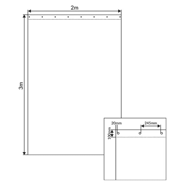 2 x 3m Black Serge Drape