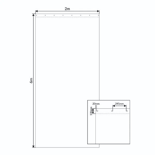 2 x 6m Black Serge Drape