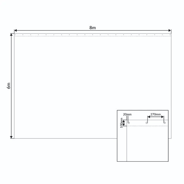 8 x 6m Black Serge Drape