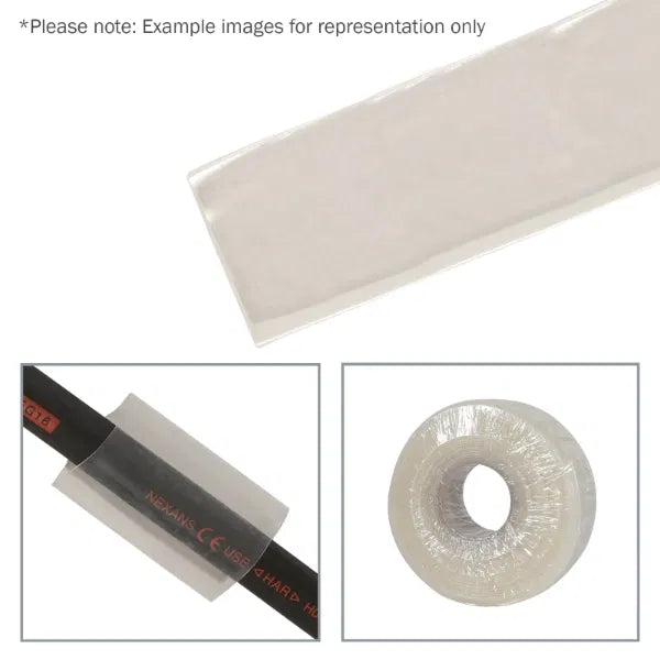 50.8mm (2") Heatshrink Tubing, 2:1 Clear, 25m