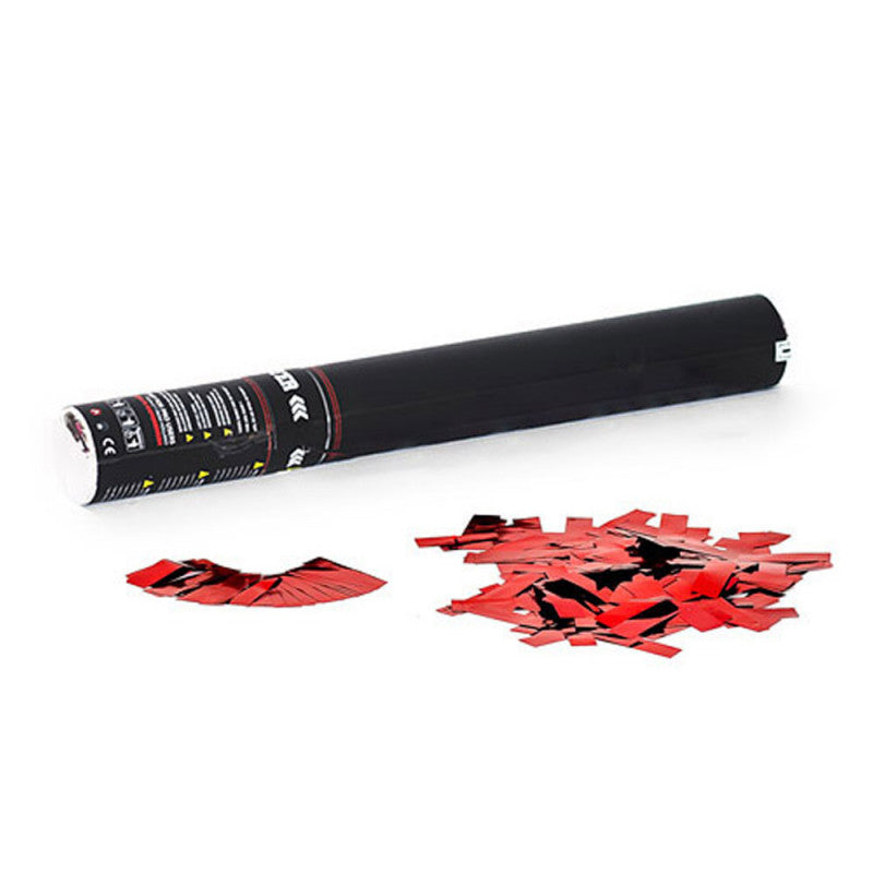 Handheld Confetti Cannon 50cm - Red Metallic