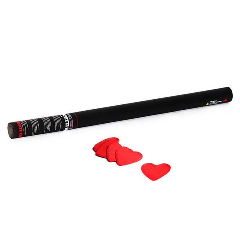 Handheld Confetti Cannon 80cm - Red Hearts
