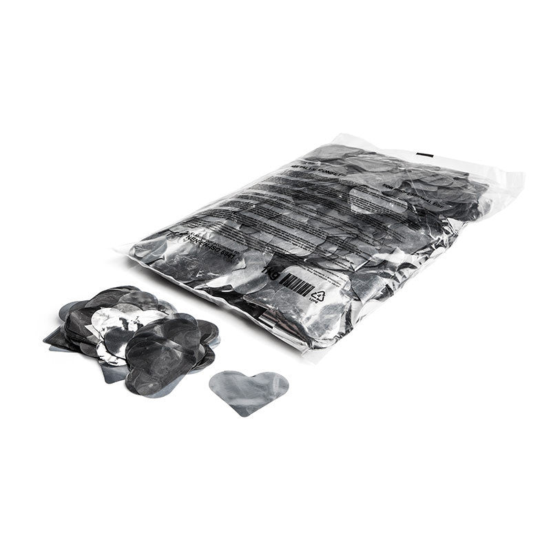 Metallic Confetti Hearts 55mm - Silver