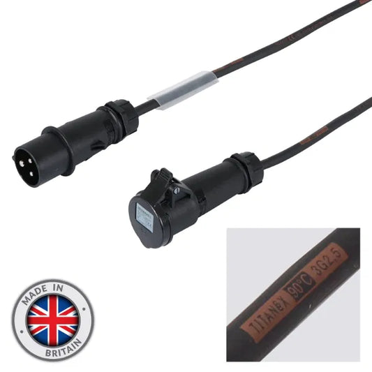 15m 2.5mm 16A Male ? 16A Female Cable, Mennekes