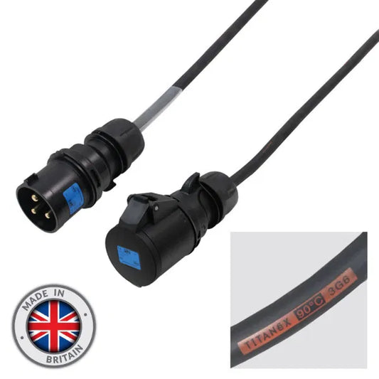 20m 32A Male - 32A Female 1PH 6mm 3C Cable