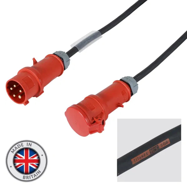 20m 32A Male - 32A Female 3PH 6mm 5C Cable, Mennekes