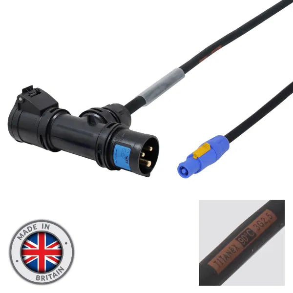 2m 2.5mm T-Connect to powerCON Cable