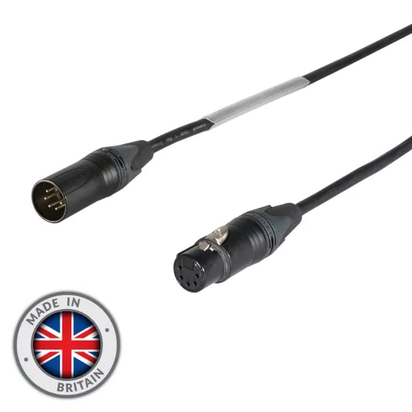 1.5m 5-Pin Neutrik Male XLR - 5-Pin Female XLR DMX Cable