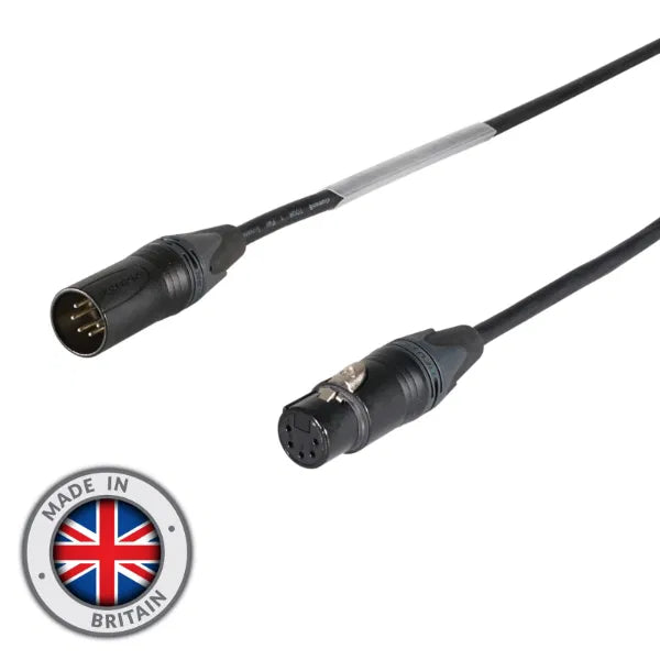 3m 5-Pin Neutrik Male XLR - 5-Pin Female XLR DMX Cable