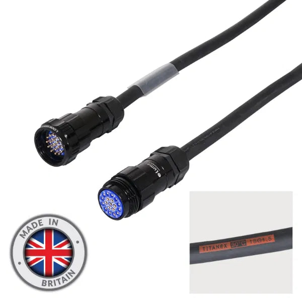 5m Socapex 19-Pin Male - Female Titanex 1.5mm Cable
