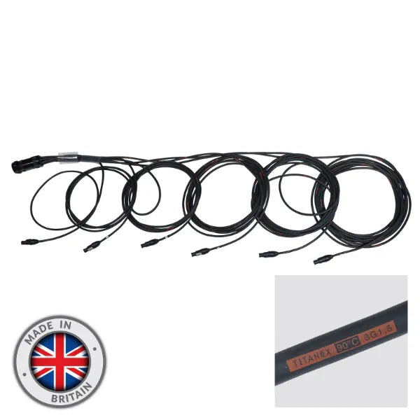 Socapex 19-Pin Male - powerCON TRUE1 1.5mm 2m Staggered Fan-Out Cable