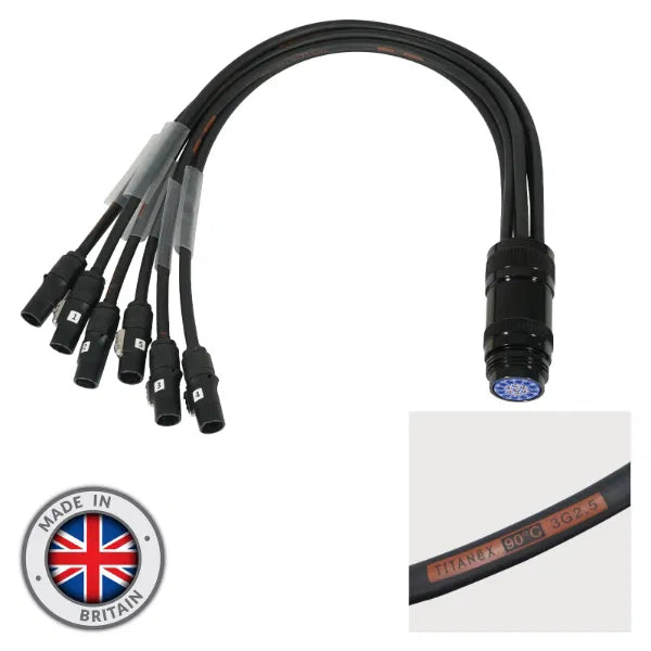 powerCON TRUE1 Socapex 19-Pin Female 2.5mm Fan-In Cable