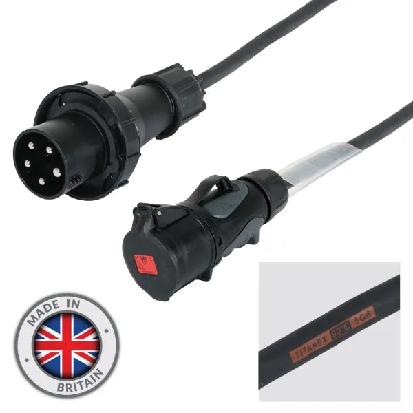 1.5m 63A 3PH to 32A 3PH Adaptor 6mm 5C Cable