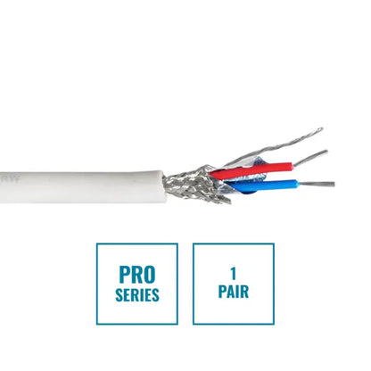 PRO Screened 1 Pair DMX Cable DMX1PRW, 100m Drum White