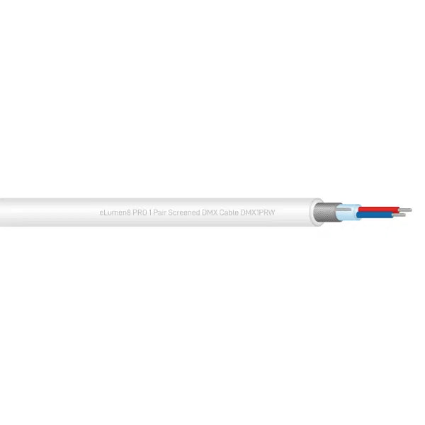 PRO Screened 1 Pair DMX Cable DMX1PRW, 100m Drum White