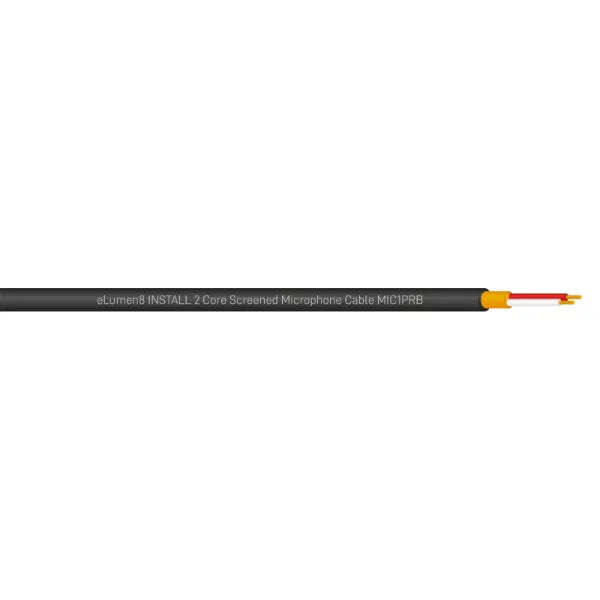 INSTALL Screened 2 Core Microphone Cable MIC1PRB, 100m Drum Black
