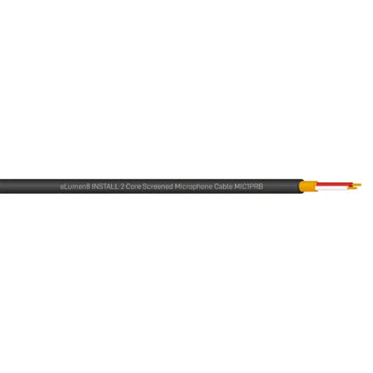INSTALL Screened 2 Core Microphone Cable MIC1PRB, 100m Drum Black