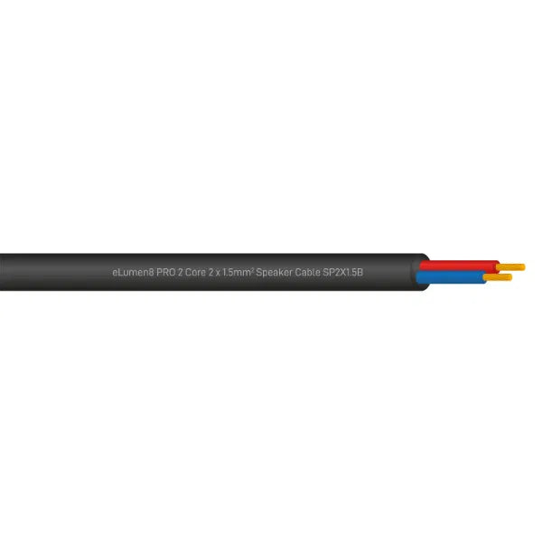 PRO 2 Core 2 x 1.5mm Speaker Cable SP2X1.5B, 100m Drum Black