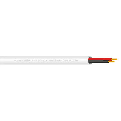 INSTALL LSZH 2 Core 2 x 1.5mm2 Speaker Cable SP2X1.5W, 100m Drum White