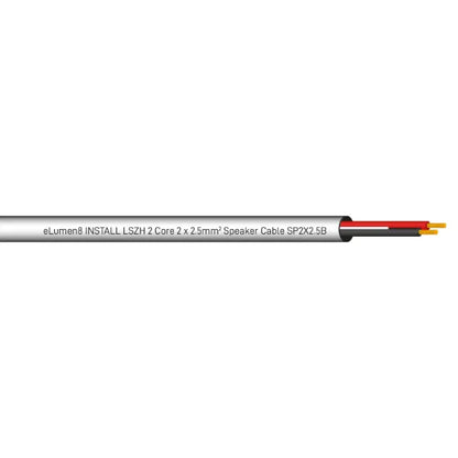 INSTALL LSZH 2 Core 2 x 2.5mm2 Speaker Cable SP2X2.5W, 100m Drum White
